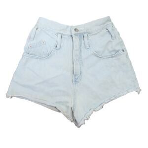 Vintage 80s Cap Ferrat light wash blue denim jean high rise shorts 24"